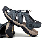 Men's Mixed Material Sandals - Lace-Up, Maximum Support, Wide Toe Box with Arch Support