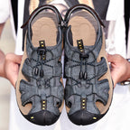 Men's Mixed Material Sandals - Lace-Up, Maximum Support, Wide Toe Box with Arch Support