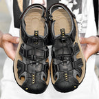 Men's Mixed Material Sandals - Lace-Up, Maximum Support, Wide Toe Box with Arch Support
