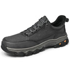 Men's Genuine Leather Casual Boots - Lace-Up, Maximum Support, Wide Toe Box with Arch Support