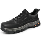 Men's Genuine Leather Casual Boots - Lace-Up, Maximum Support, Wide Toe Box with Arch Support