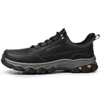 Men's Genuine Leather Casual Boots - Lace-Up, Maximum Support, Wide Toe Box with Arch Support