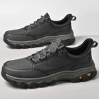 Men's Genuine Leather Casual Boots - Lace-Up, Maximum Support, Wide Toe Box with Arch Support