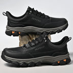 Men's Genuine Leather Casual Boots - Lace-Up, Maximum Support, Wide Toe Box with Arch Support