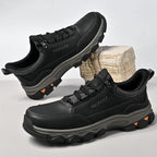 Men's Genuine Leather Casual Boots - Lace-Up, Maximum Support, Wide Toe Box with Arch Support