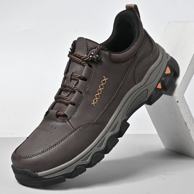Men's Genuine Leather Casual Boots - Lace-Up, Maximum Support, Wide Toe Box with Arch Support