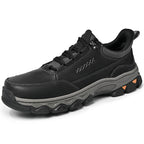Men's Genuine Leather Casual Boots - Lace-Up, Maximum Support, Wide Toe Box with Arch Support