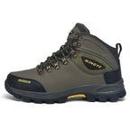 Men's Genuine Leather Work Boots - Lace-Up, Waterproof, Slip-resistant, Puncture-resistant, Wide Toe Box with Arch Support-Ideal For Industry/Construction Area