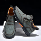 Men's Genuine Leather Casual Boots - Side Zipper, Breathable, Wide Toe Box with Arch Support