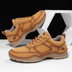 Men's Suede Walking Shoes - Lace-Up, Breathable, Wide Toe Box with Arch Support