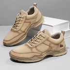 Men's Suede Walking Shoes - Lace-Up, Breathable, Wide Toe Box with Arch Support