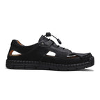 Men's Genuine Leather Sandals - Lace-Up, Slip-Resistant, Wide Toe Box with Arch Support