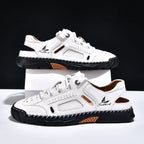 Men's Genuine Leather Sandals - Lace-Up, Maximum Support, Wide Toe Box with Arch Support