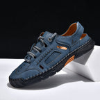 Men's Genuine Leather Sandals - Lace-Up, Maximum Support, Wide Toe Box with Arch Support