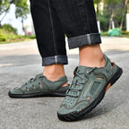 Men's Genuine Leather Sandals - Lace-Up, Maximum Support, Wide Toe Box with Arch Support