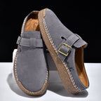 Men's Genuine Leather Sandals - Slip-On, Breathable, Wide Toe Box with Arch Support