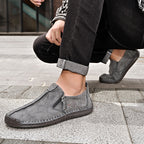 Men's Genuine Leather Casual Boots - Slip-On, Effortless Style, Wide Toe Box with Arch Support