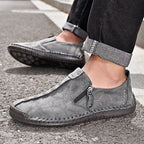 Men's Genuine Leather Casual Boots - Slip-On, Effortless Style, Wide Toe Box with Arch Support