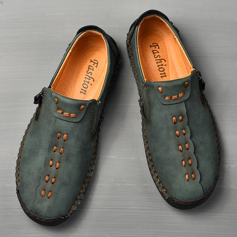 Men's Genuine Leather Casual Boots - Slip-On, Effortless Style, Wide Toe Box with Arch Support