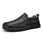 Men's Genuine Leather Casual Boots - Slip-On, Waterproof, Wide Toe Box with Arch Support