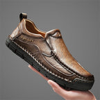 Men's Genuine Leather Casual Boots - Slip-On, Waterproof, Wide Toe Box with Arch Support