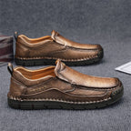 Men's Genuine Leather Casual Boots - Slip-On, Waterproof, Wide Toe Box with Arch Support