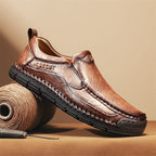 Men's Genuine Leather Casual Boots - Slip-On, Waterproof, Wide Toe Box with Arch Support