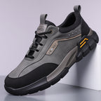 Men's Genuine Leather Hiking Boots - Lace-Up, Waterproof, Wide Toe Box with Arch Support