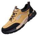 Men's Genuine Leather Hiking Boots - Lace-Up, Waterproof, Wide Toe Box with Arch Support