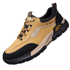 Men's Genuine Leather Hiking Boots - Lace-Up, Waterproof, Wide Toe Box with Arch Support