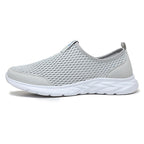 Men's Mesh Walking Shoes - Slip-On, Cushioned, Wide Toe Box with Arch Support