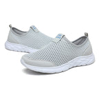 Men's Mesh Walking Shoes - Slip-On, Cushioned, Wide Toe Box with Arch Support