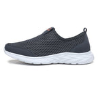 Men's Mesh Walking Shoes - Slip-On, Cushioned, Wide Toe Box with Arch Support