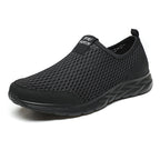 Men's Mesh Walking Shoes - Slip-On, Cushioned, Wide Toe Box with Arch Support