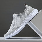 Men's Mesh Walking Shoes - Slip-On, Cushioned, Wide Toe Box with Arch Support