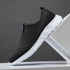 Men's Mesh Walking Shoes - Slip-On, Cushioned, Wide Toe Box with Arch Support