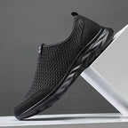 Men's Mesh Walking Shoes - Slip-On, Cushioned, Wide Toe Box with Arch Support