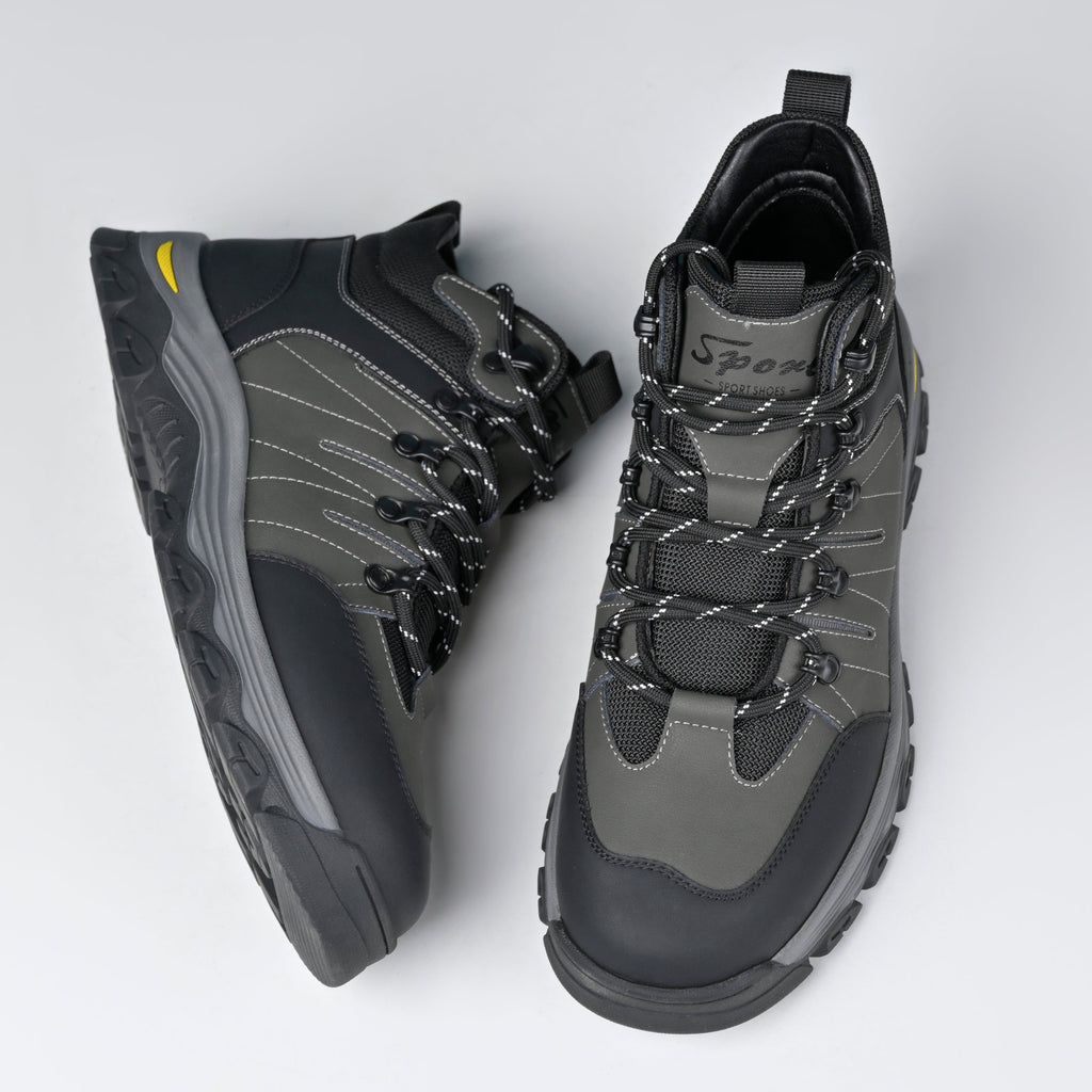 Men's Genuine Leather Work Boots - Lace-Up, Slip-Resistant, Wide Toe Box with Arch Support