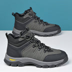 Men's Genuine Leather Work Boots - Lace-Up, Slip-Resistant, Wide Toe Box with Arch Support