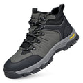 Men's Genuine Leather Work Boots - Lace-Up, Slip-Resistant, Wide Toe Box with Arch Support