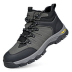 Men's Genuine Leather Work Boots - Lace-Up, Slip-Resistant, Wide Toe Box with Arch Support