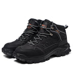 Men's Genuine Leather Work Boots - Lace-Up, Waterproof, Wide Toe Box with Arch Support for Safety, Casual & Outdoor