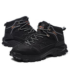 Men's Genuine Leather Work Boots - Lace-Up, Waterproof, Wide Toe Box with Arch Support for Safety, Casual & Outdoor