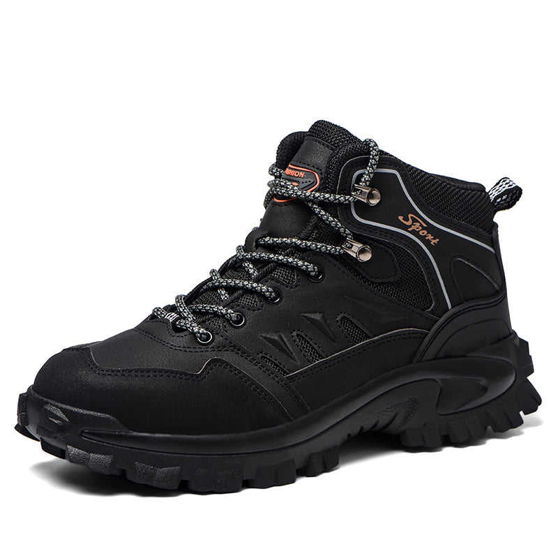 Men's Genuine Leather Work Boots - Lace-Up, Waterproof, Wide Toe Box with Arch Support for Safety, Casual & Outdoor