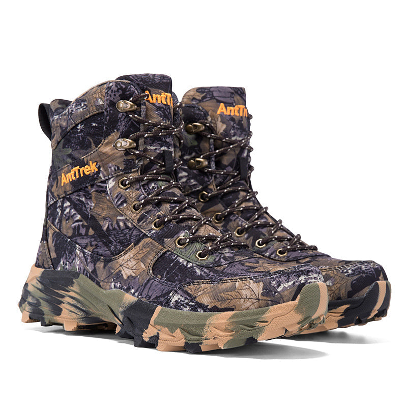 Men's Genuine Leather Work Boots - Lace-Up, Slip-Resistant, Wide Toe Box with Arch Support