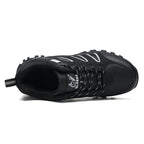Men's Mixed Material Hiking Shoes - Lace-Up, Waterproof, Wide Toe Box with Arch Support