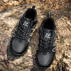 Men's Mixed Material Hiking Shoes - Lace-Up, Waterproof, Wide Toe Box with Arch Support