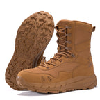 Men's Genuine Leather Work Boots - Lace-Up, Slip-Resistant, Wide Toe Box with Arch Support