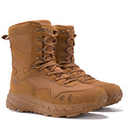 Men's Genuine Leather Work Boots - Lace-Up, Slip-Resistant, Wide Toe Box with Arch Support