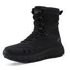 Men's Genuine Leather Work Boots - Lace-Up, Slip-Resistant, Wide Toe Box with Arch Support